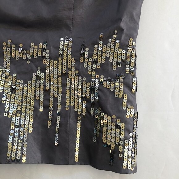 NWT Vintage Laura Ashley Gray Satin Sequined Sleeveless Top Size 4 - Picture 4 of 10